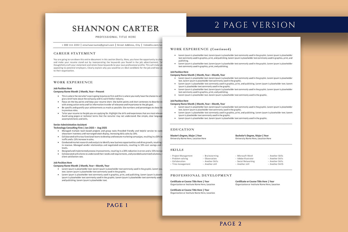ATS professional resume template, a Resume Template by VictoriousVita (Photo 3 of 7)