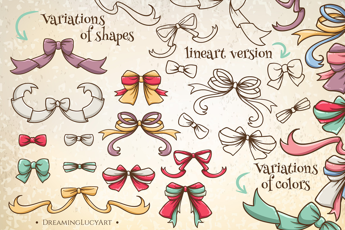 Set of Bows, a Decorative Illustration by Dreaming_Lucy (Photo 2 of 3)