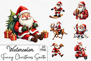 Funny Christmas Santa Clipart Bundle, an Illustration by CrexoraLab (Thumbnail 1 of 5)
