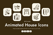 Animated House Doodle Icon Set, an Outline Icon by Vectors Market (Thumbnail 1 of 5)