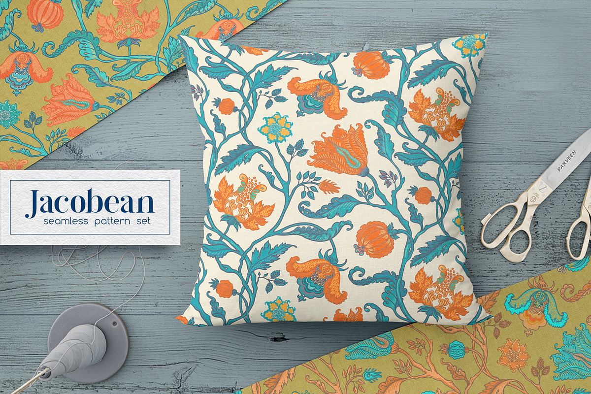 Jacobean Style Pattern Collection, a Pattern Graphic by Varvara Gorbash (Photo 7 of 9)