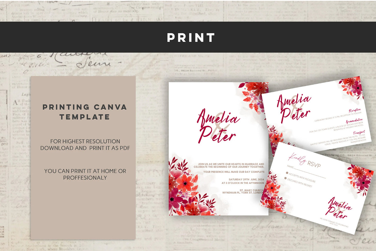 Modern Wedding Invitation, an Invitation Template by Design House (Photo 8 of 8)