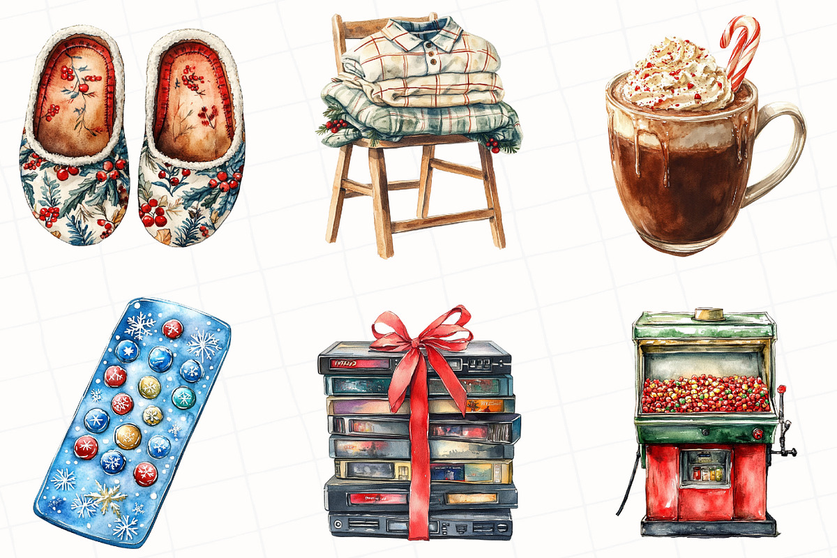 Christmas Movie Night Clipart, an Illustration by OK Design (Photo 2 of 5)