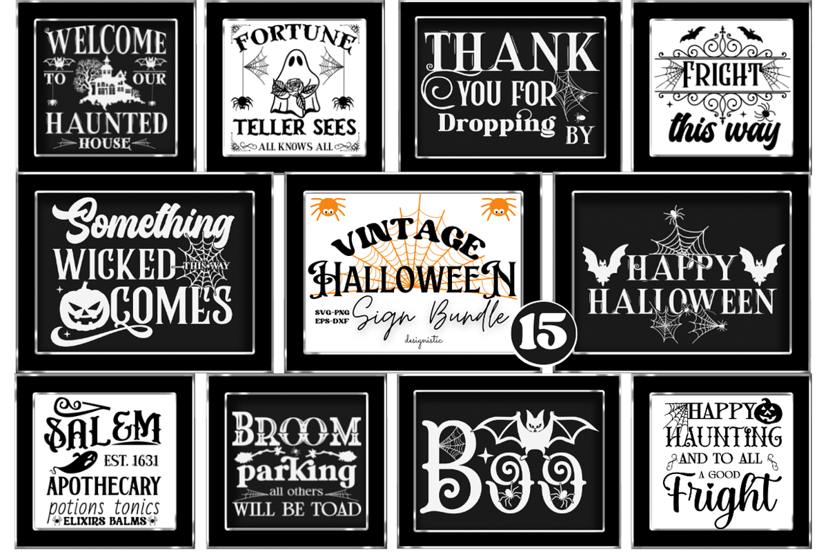 Farmhouse Halloween Sign SVG Bundle, an Object Graphic by Design's Dark (Photo 3 of 9)
