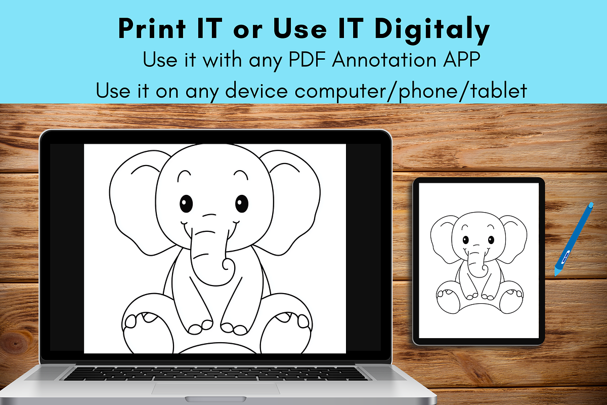 Baby Animal Coloring Pages for Kids, a Brochure Template by LA Design (Photo 9 of 10)