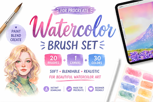 WATERCOLOR REALISTIC PROCREATE BRUSH