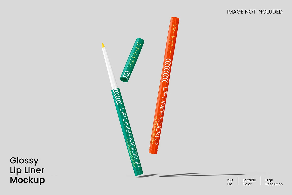 Glossy Lip Liner Mockup, a Pens & Pencil Mockup by renderstockmarket