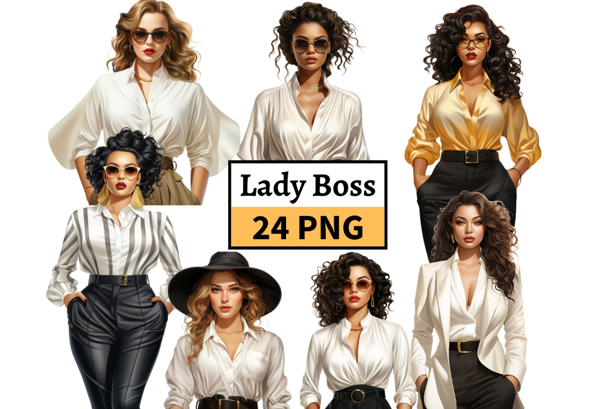 Chic Lady Boss Cliparts, a Person Illustration by Mash Mash Stickers (Photo 1 of 9)