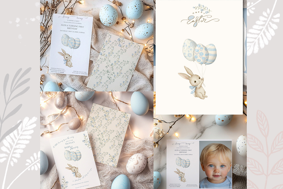 Cute Baby Bunny Easter Clipart, an Animal Illustration by AlenaVlasko stock Market (Photo 4 of 5)