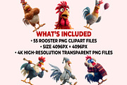 Rooster PNG Clipart Bundle, a Graphic by M9 Design (Thumbnail 9 of 9)