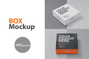Square BOX PSD Mockup