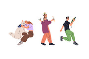 Happy people with different pets set, a Person Illustration by Good Studio (Thumbnail 3 of 7)