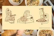 Pasta La Pasta. Food illustrations., a Food Illustration by Annakniaz (Thumbnail 2 of 18)