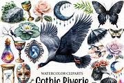 Watercolor Gothic Riverie Clipart, an Illustration by Craft Nest (Thumbnail 1 of 6)