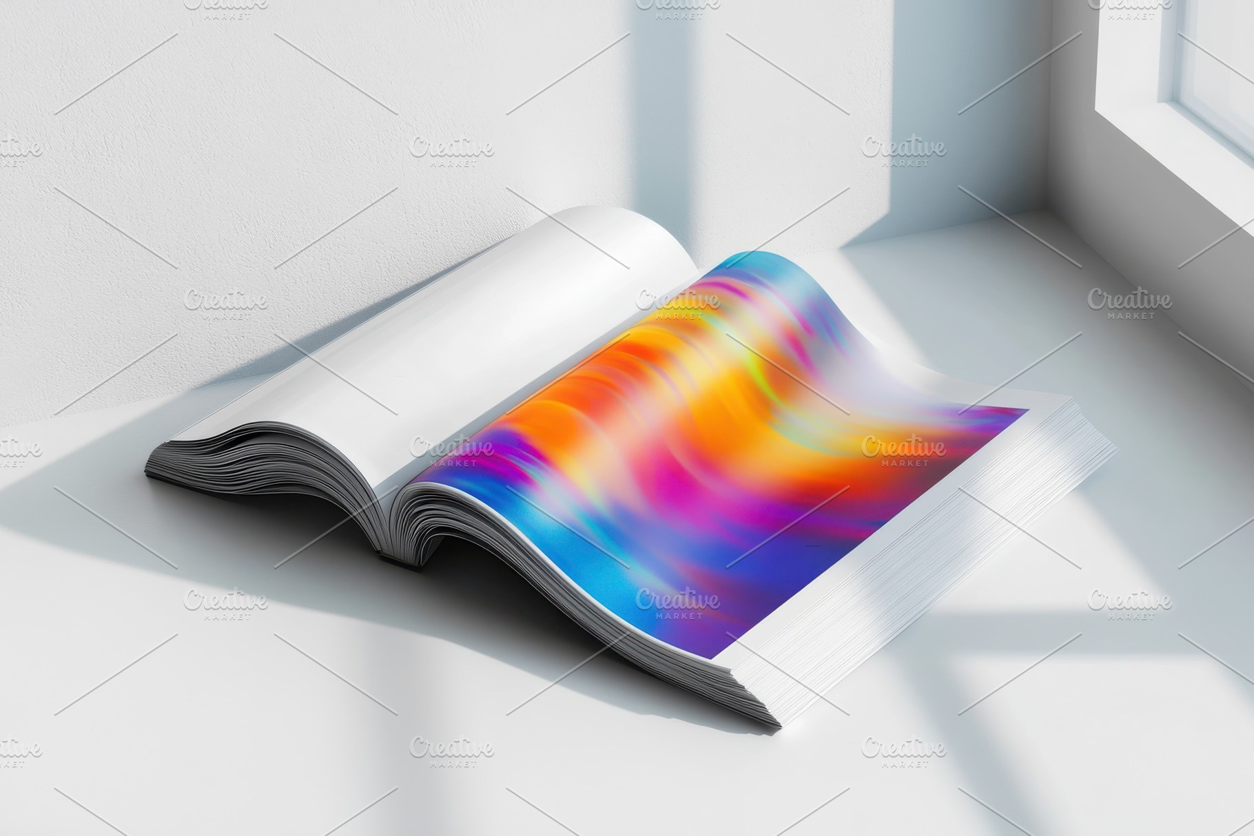 Vibrant Abstract Image in Open Book, a Background Photo by Pixeness Studio