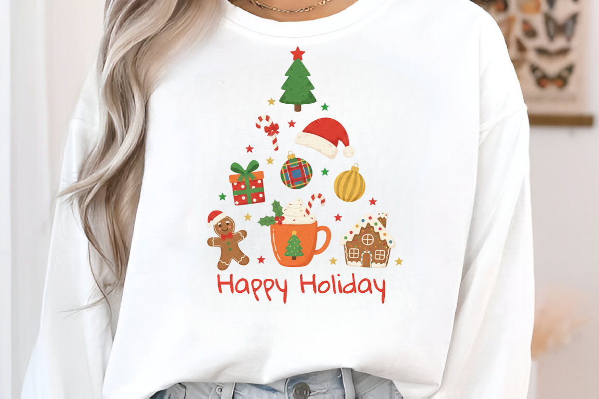 Christmas Happy Holiday Sublimation, an Illustration by Craft Nest (Photo 2 of 6)