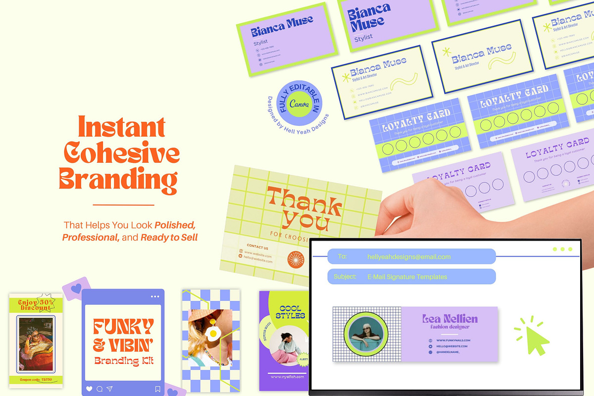 Ultimate Funky & Vibin Branding Kit, a Branding & Logo Template by Hell Yeah Designs (Photo 2 of 29)