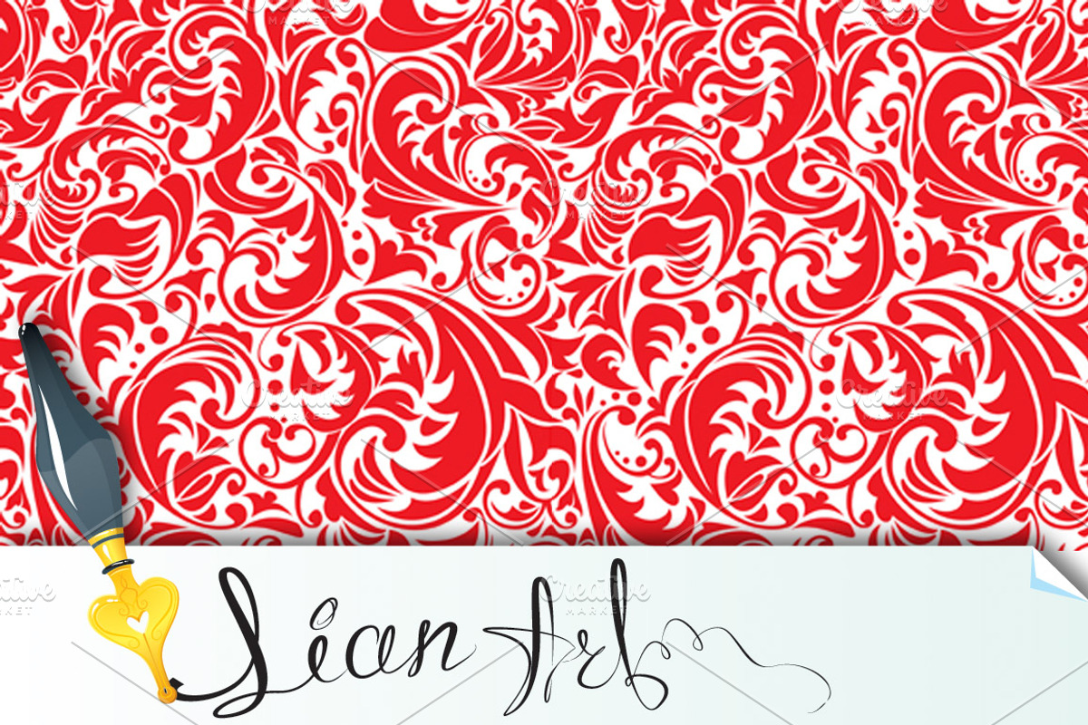 Set of swirl ornamental seamless