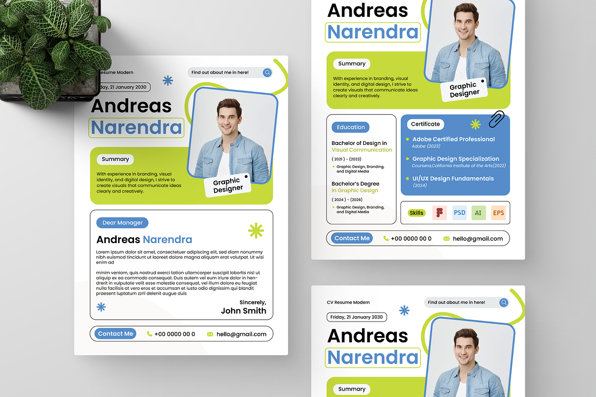 Modern Graphic Designer CV Resume, a Resume Template by Annora Studio (Photo 6 of 6)