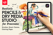 VVDS Realistic Pencils & Dry Media, a Brush Add-On by Vintage Voyage Supply (Thumbnail 1 of 10)