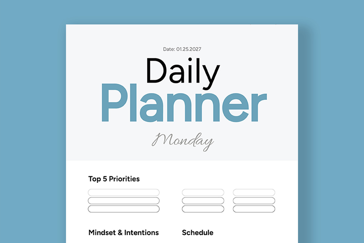 Daily Planner Layout, a Stationery Template by ContestDesign (Photo 2 of 7)
