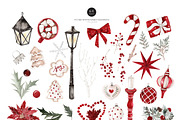Watercolor Clipart - CHRISTMAS TIME, a Decorative Illustration by Beigetime (Thumbnail 3 of 15)