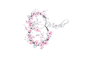 Postcard for March 8. Happy Women's, an Illustration by Nenahliadava Design