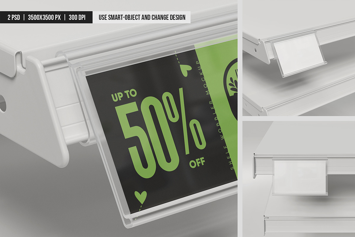 Hinged Shelf Talker Mockup, an Advertising Mockup by SD Mockup (Photo 4 of 4)