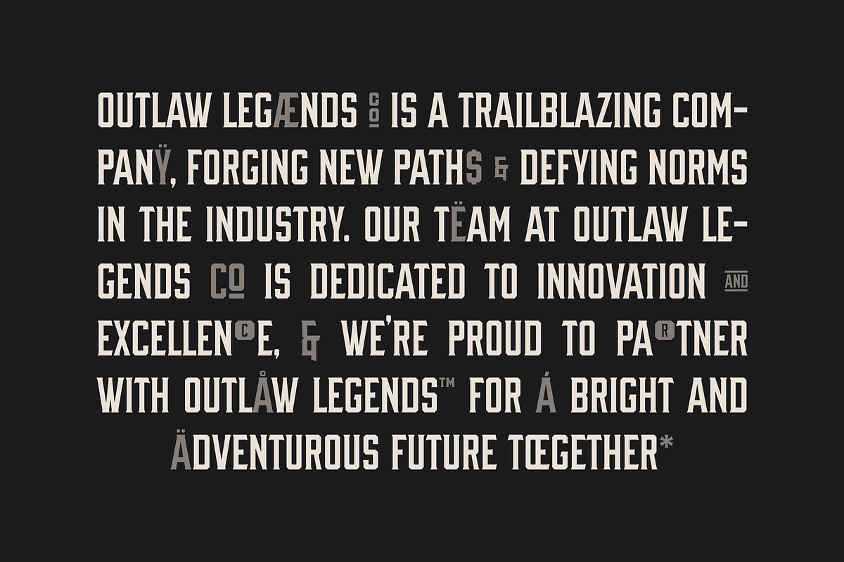 OUTLAW LEGENDS Font Duo + Extra, a Serif Font by Davide Bassu (Photo 14 of 18)