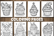 Cupcake Coloring Pages For Adults, a Decorative Illustration by Design Station (Thumbnail 3 of 3)