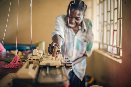 Ugandan Worker Woman Sewing