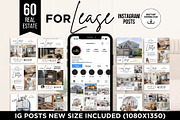 For Lease Real Estate Instagram Post, a Social Media Template by CreativeVinesStore (Thumbnail 1 of 11)