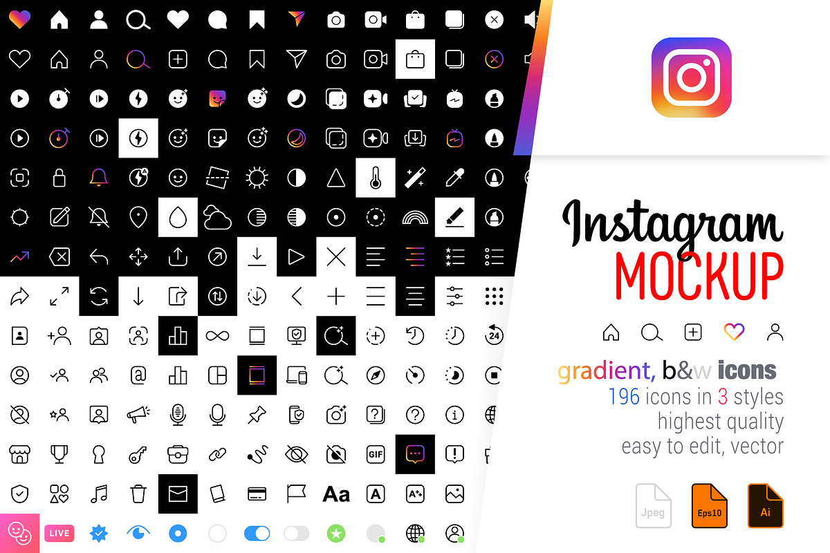 Instagram Icons, a Social Media Template by karnofff (Photo 1 of 6)