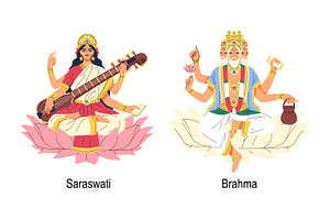 Hindu Gods And Goddesses Set