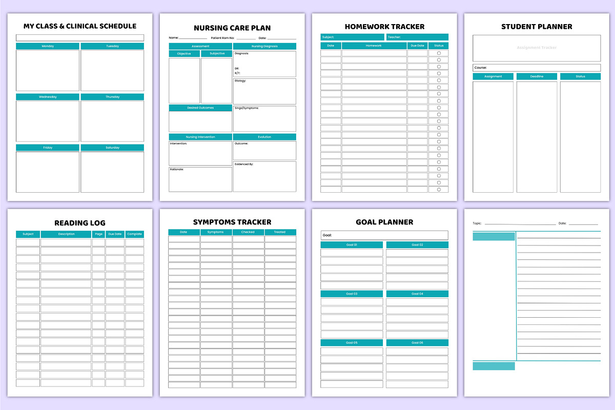 2026 Nursing Student Organizer Canva, a Stationery Template by Mustafiz (Photo 7 of 7)