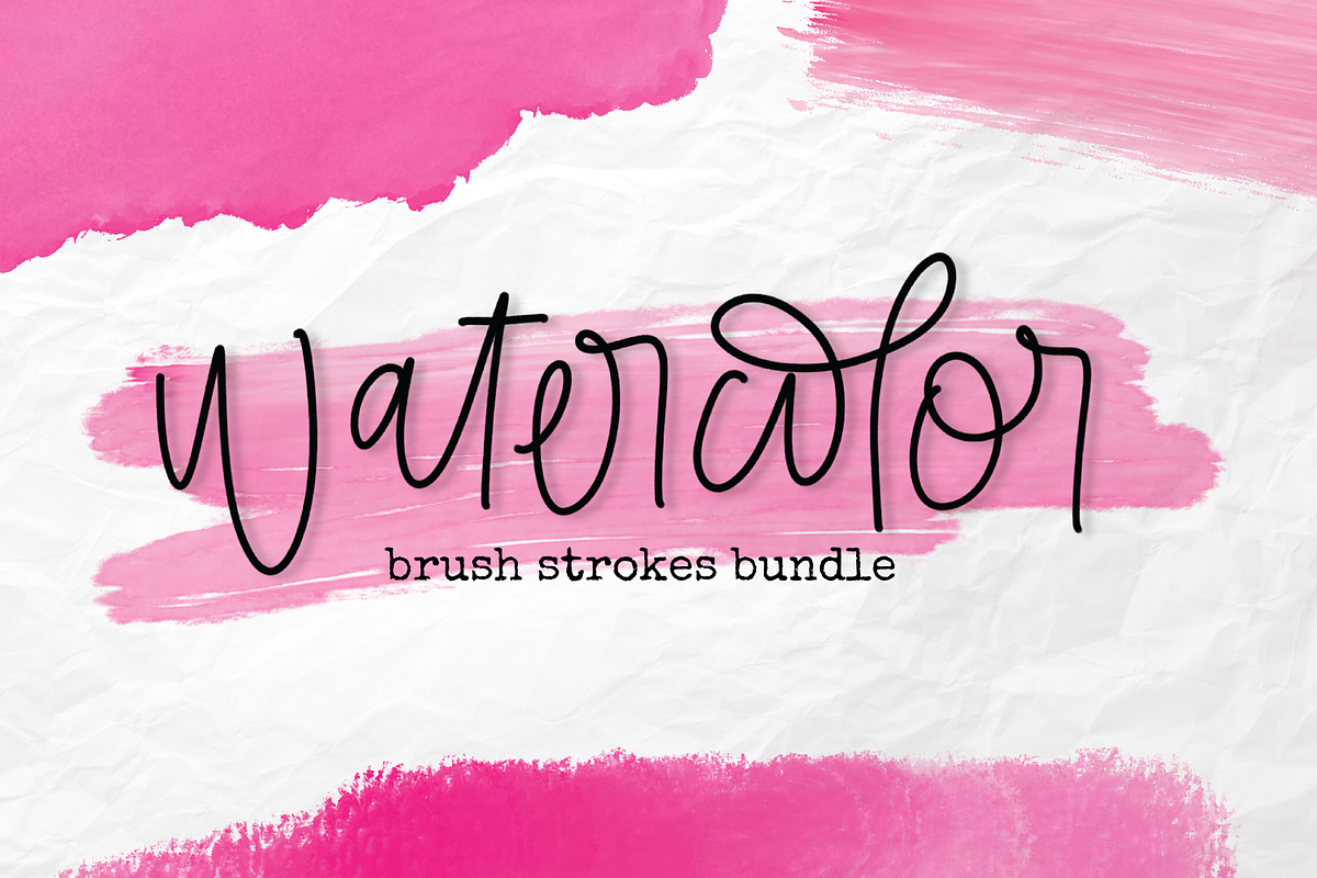 Pink Watercolor Brush Strokes Bundle, an Illustration by Sabrina Schleiger Design (Photo 1 of 4)