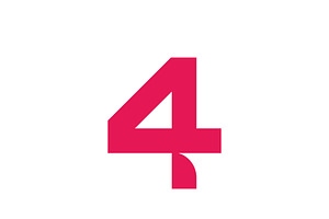 Number 4 simple logo icon design, a Branding & Logo Template by T.Vooka