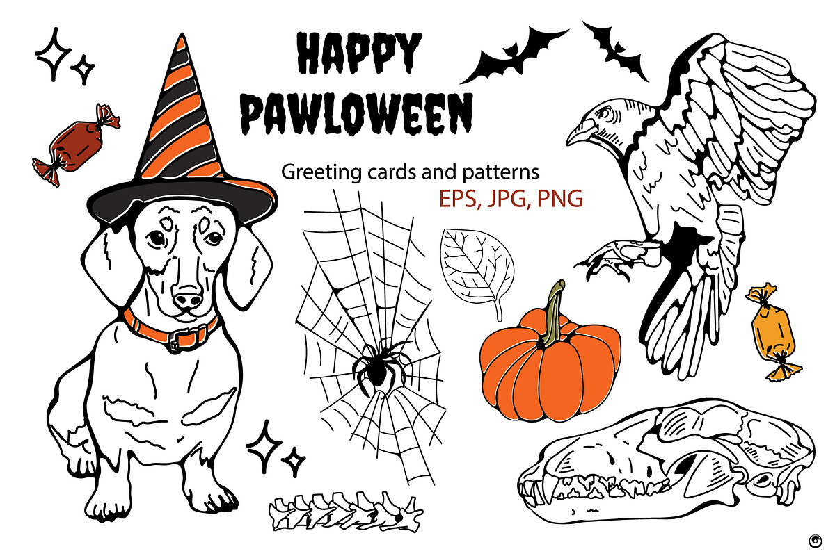 Happy pawloween, an Animal Illustration by Olillia (Photo 8 of 13)