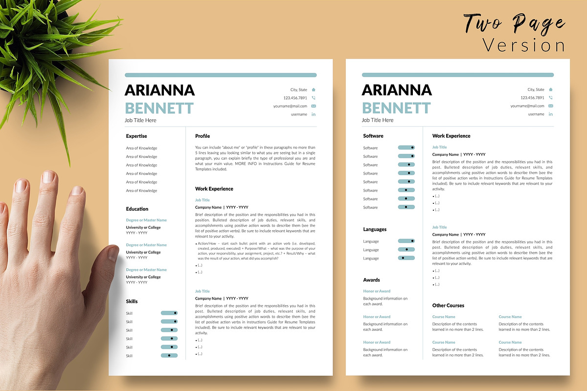 Simple Resume Bundle - Arianna, a Resume Template by Templates Design Co. (Photo 3 of 17)