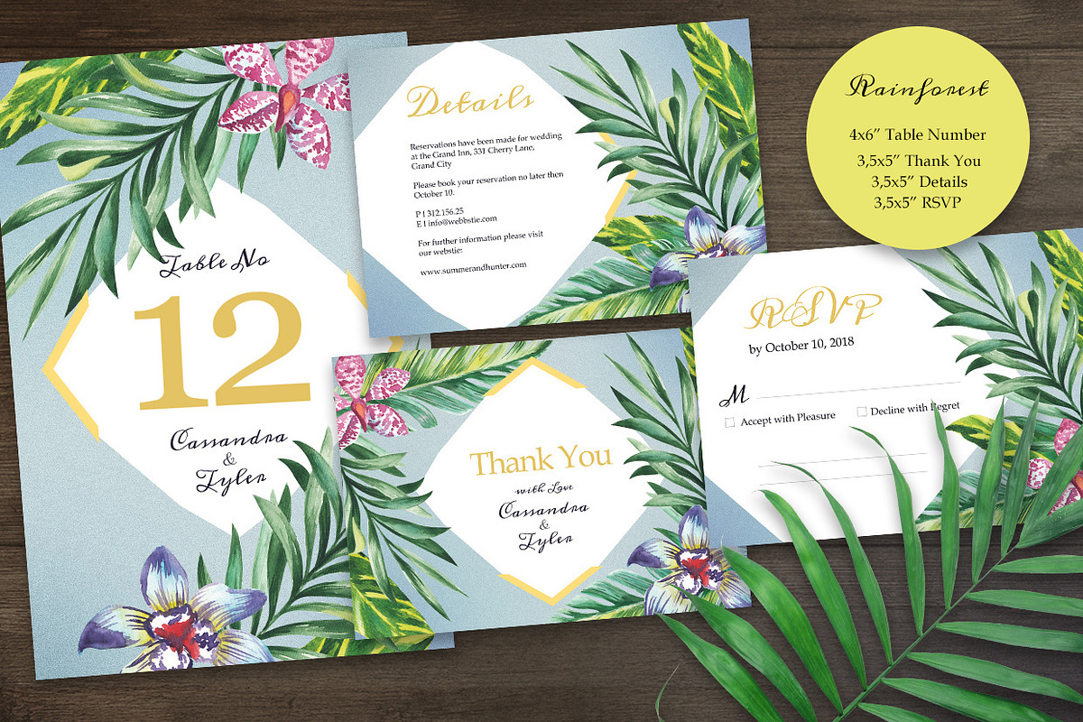 Rainforest Wedding Suite, an Invitation Template by HannaSymo (Photo 6 of 11)