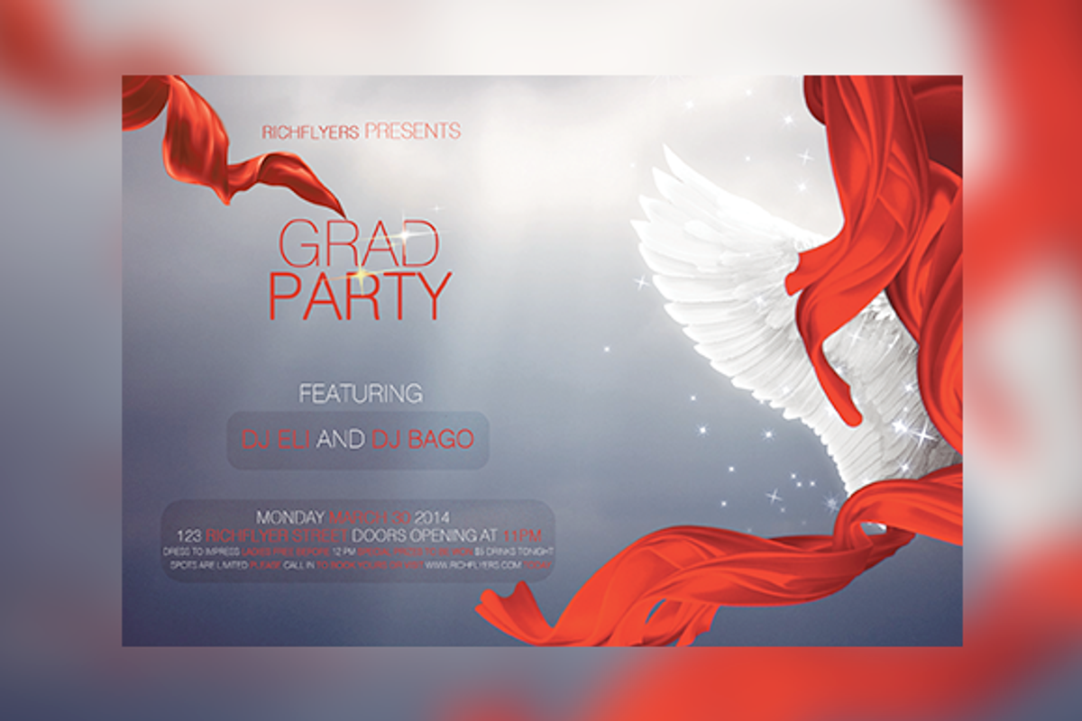 Grad Party, a Flyer Template by BAUXERdesigns