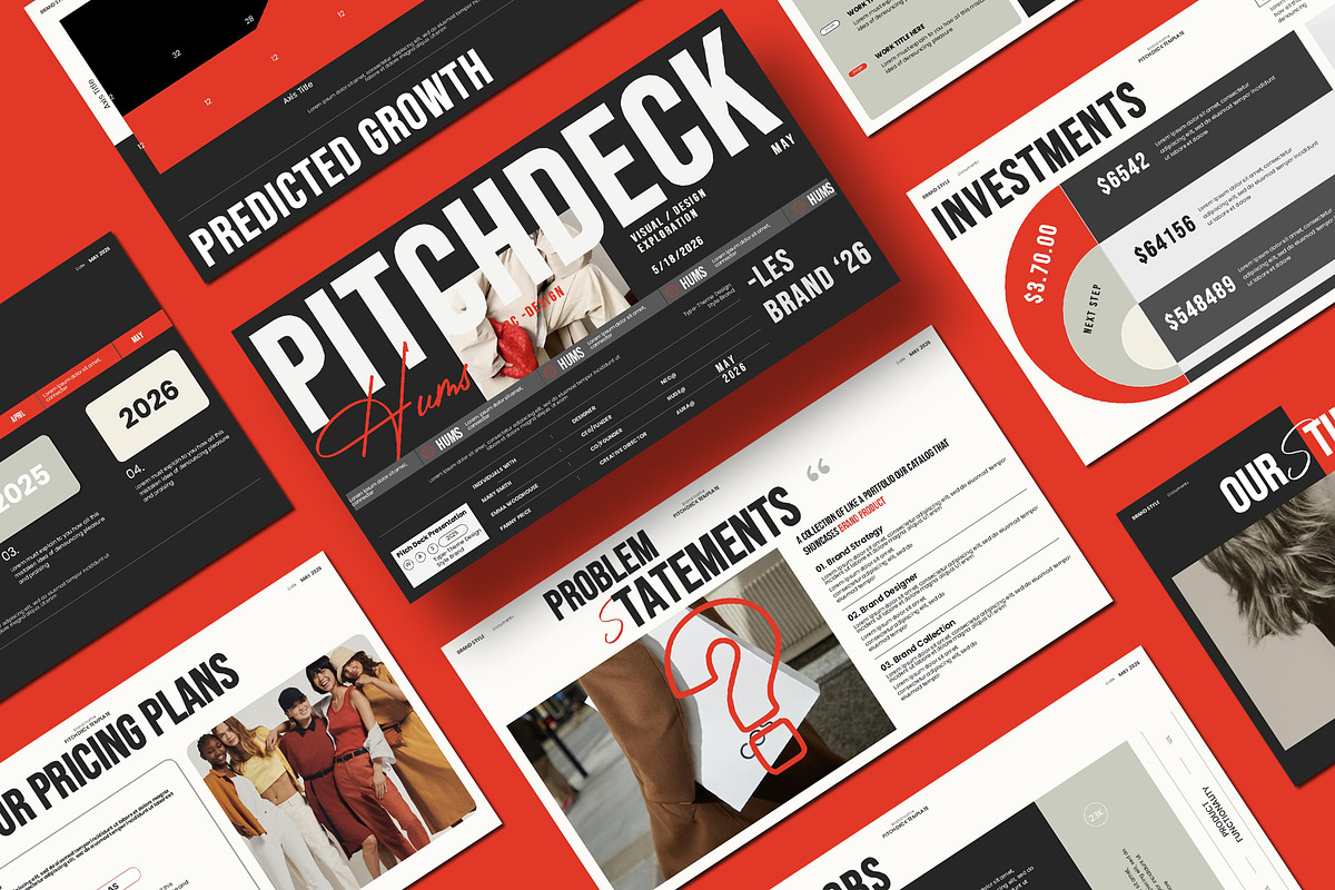Pitch Deck Presentation Template, a Presentation Template by Aura Agency (Photo 2 of 11)