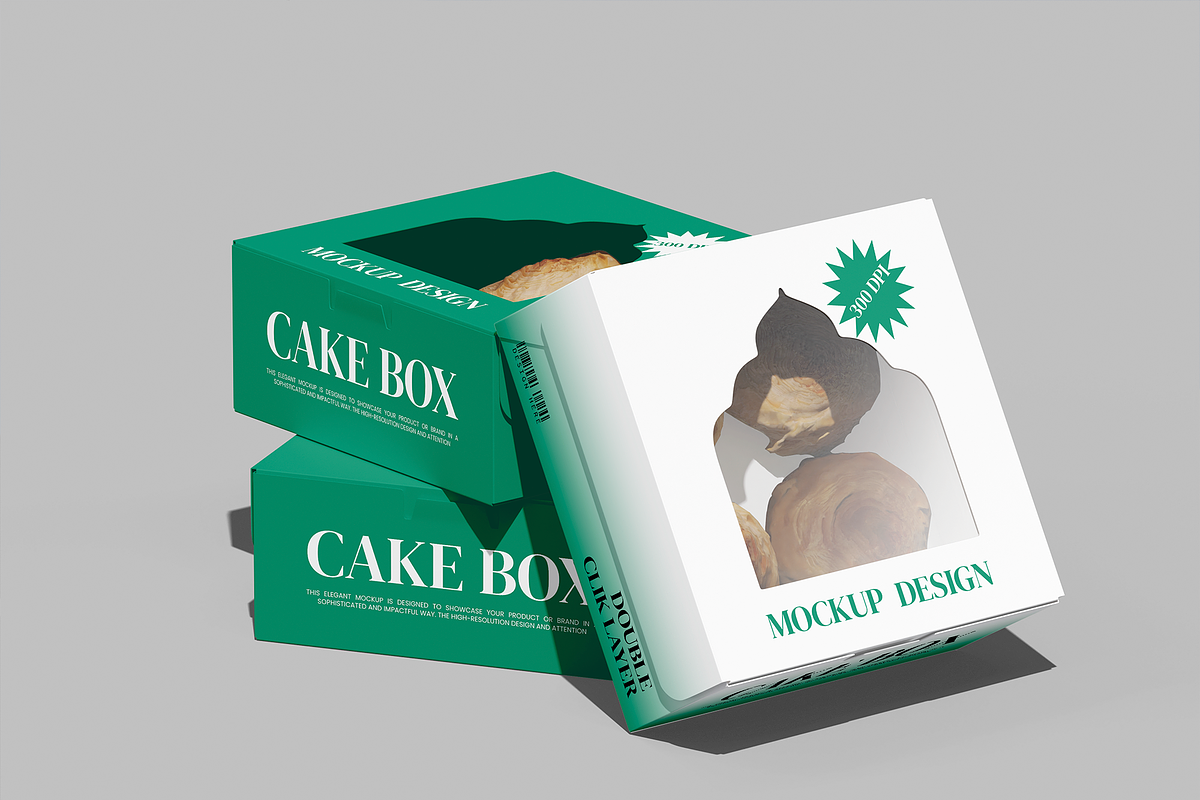 Cake Box Mockup, a Packaging Mockup by Permadi Creative (Photo 2 of 3)