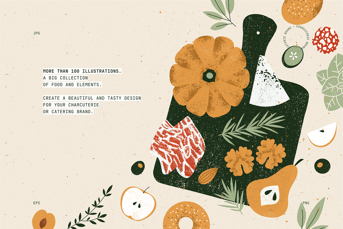 Charcuterie illustrations, a Food Illustration by adehoidar (Photo 3 of 11)