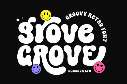 Grove - Retro Groovy Font, a Sans Serif Font by Jozoor