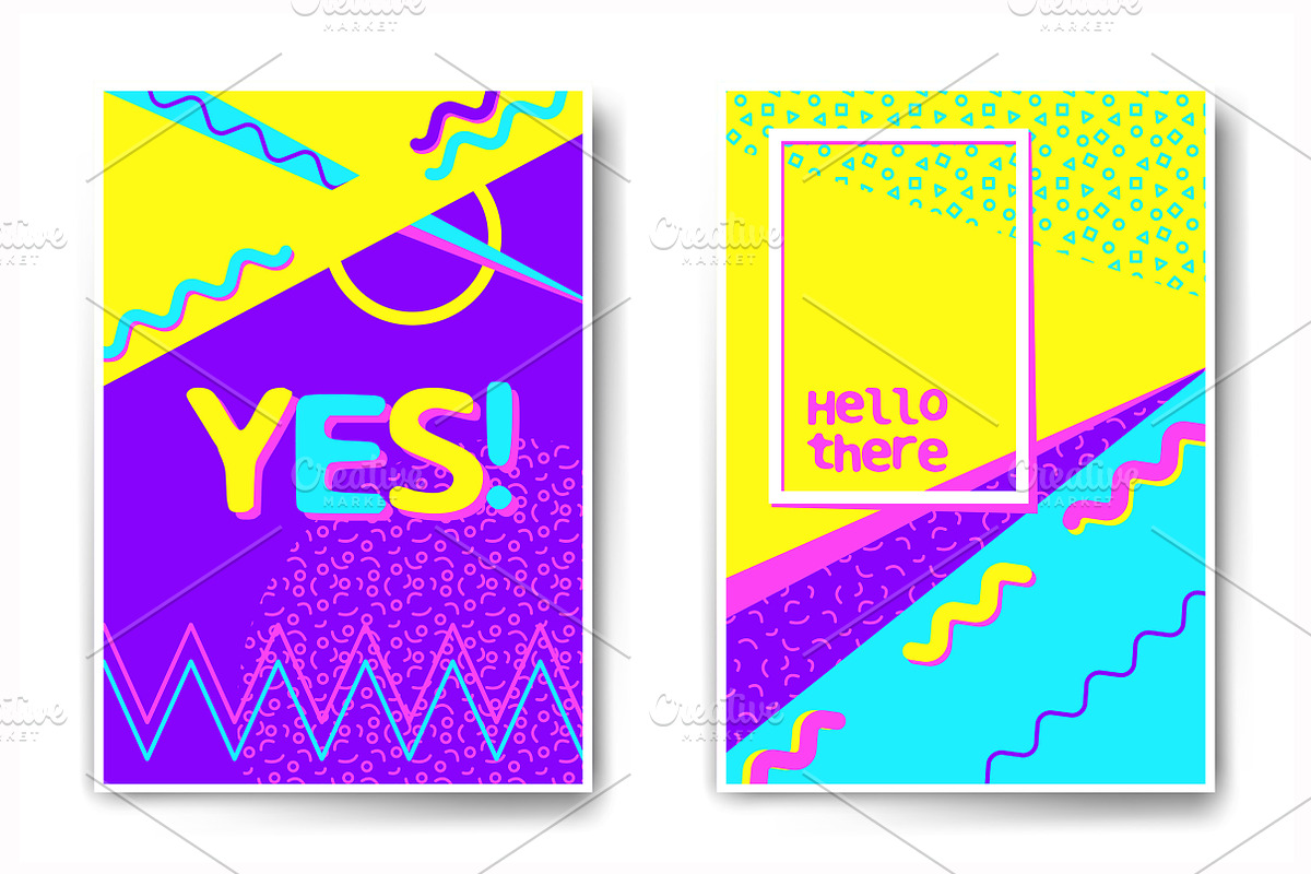 Poster Bundle, Memphis style, a Texture Illustration by OKart.studio (Photo 3 of 5)