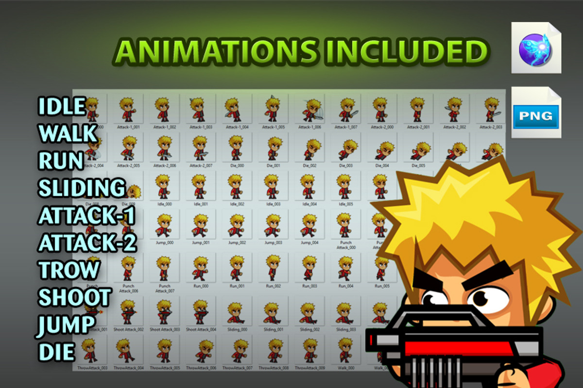 Hunter Boys- Character Sprites 02, an Illustration by CreativeGameArt (Photo 3 of 4)