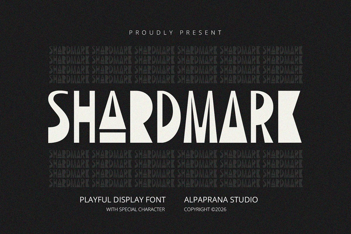Shardmark - Display Font, a Script Font by Alpaprana (Photo 1 of 10)
