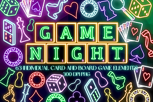Neon Board Game PNG Clipart, a Decorative Illustration by Lenninator Digital