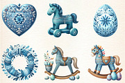 Blue Nordic Easter Sublimation Clipa, an Illustration by DreamArtGraphic (Thumbnail 2 of 4)